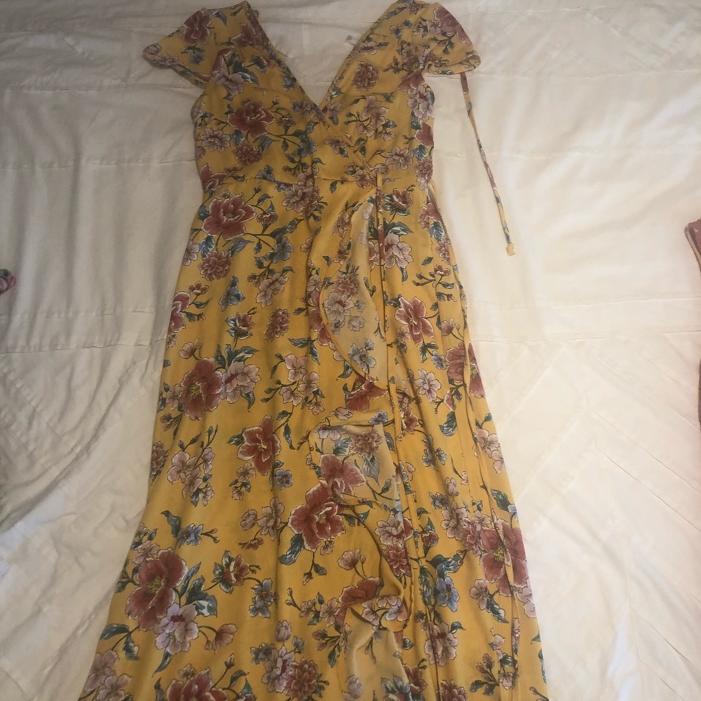 Yellow Floral Maxi dress